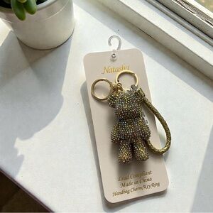 Natasha Gold Bear with gold hardware Keychain / Bag charm